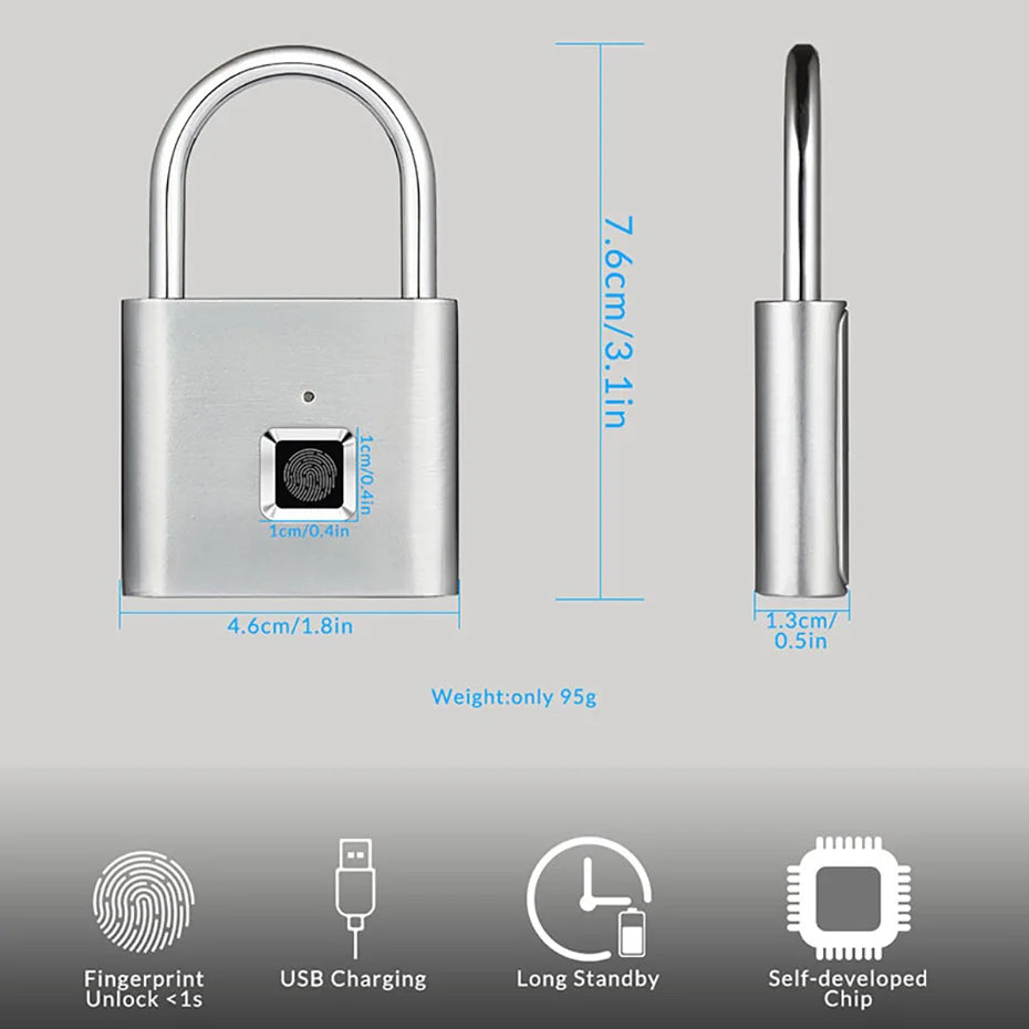 Keyless USB Charging Fingerprint Lock